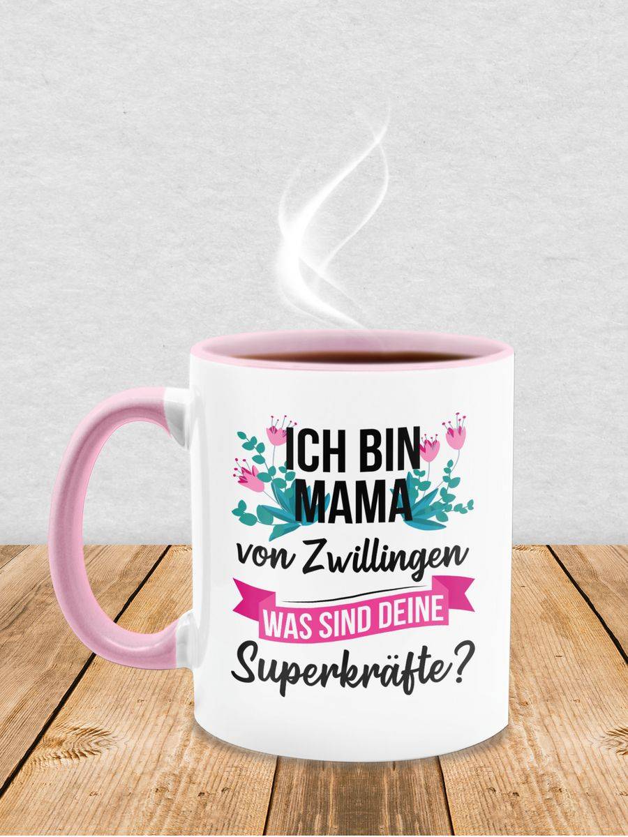 Shirtracer Ich Bin Mama Von Zwillingen - Was Sind Deine Superkräfte: Tshirt Turnbeutel Shirtracer