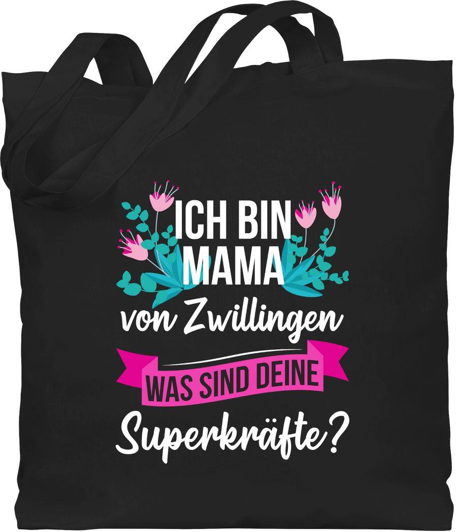 Shirtracer Ich bin Mama von Zwillingen - was sind deine Superkräfte weiß Shirts & Mehr Shirtracer