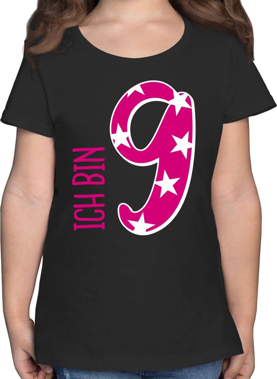 Shirtracer Ich bin neun Rosa Mädchen Shirts & Mehr Shirtracer