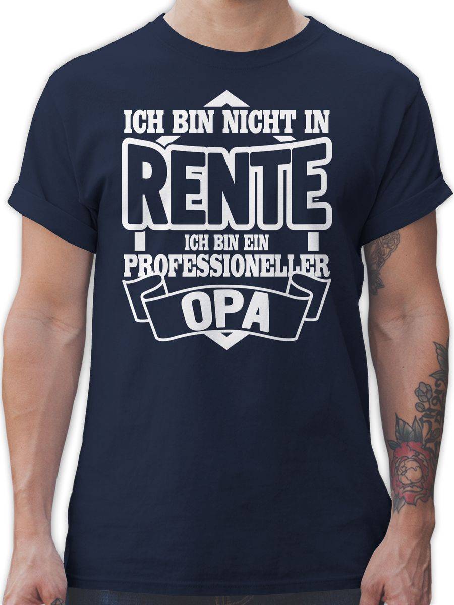 Shirtracer Ich bin nicht in Rente ich bin ein Professioneller Opa: T-Shirt Turnbeutel Shirtracer