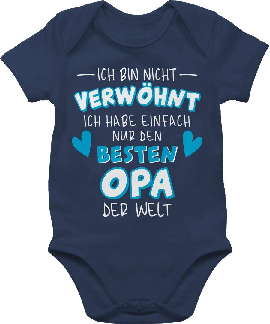 Shirtracer Ich bin nicht verwöhnt - Ich habe einfach nur den besten Opa der Welt - Weiß/Bla Shirtracer