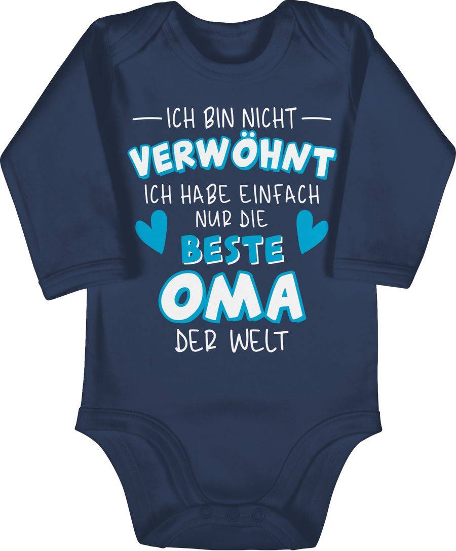 Shirtracer Ich bin nicht verwöhnt - Ich habe einfach nur die beste Oma der Welt - Weiß/Blau Shirtracer