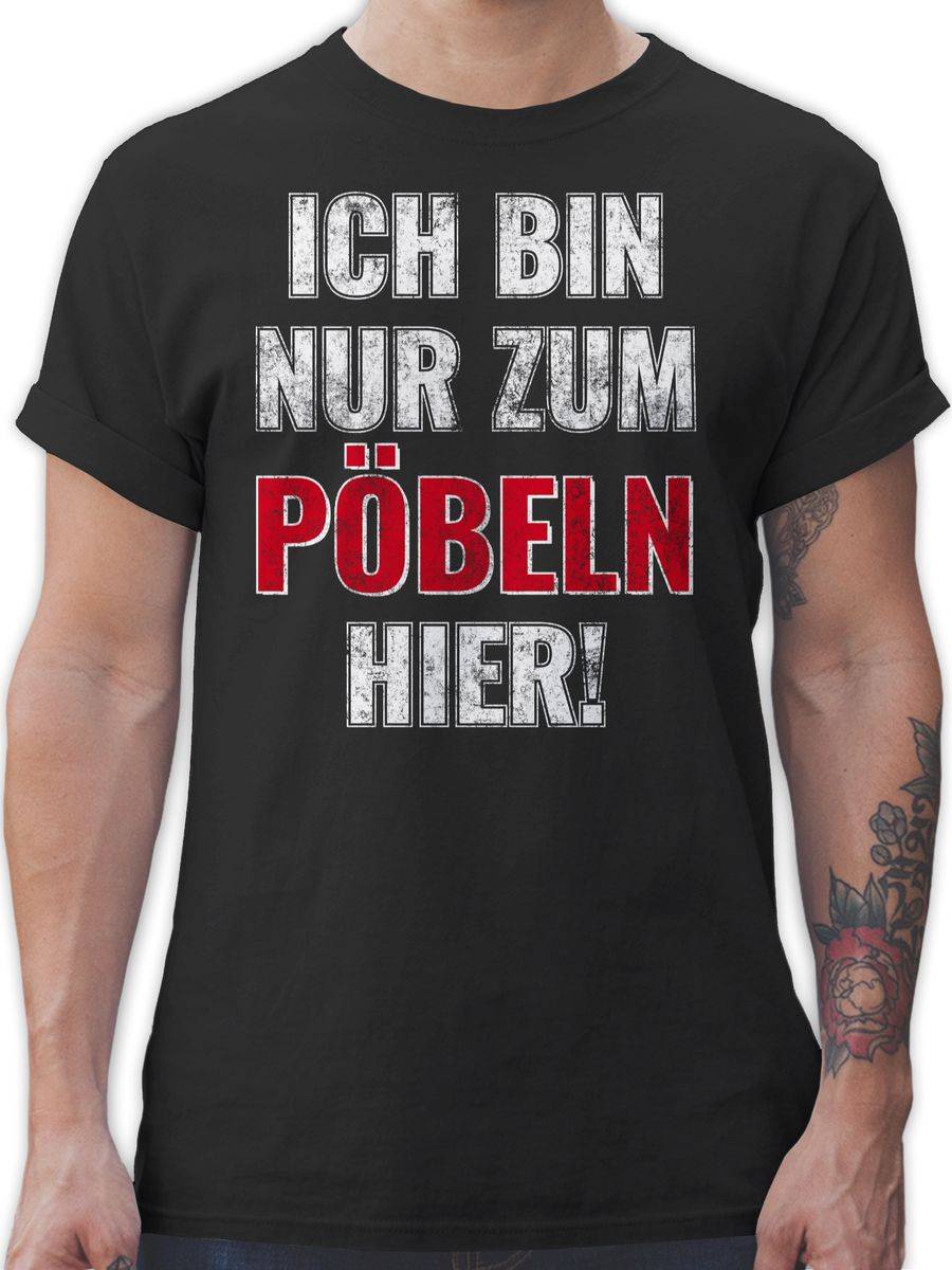 Shirtracer Ich bin nur zum Pöbeln hier: T-Shirt Rucksack Shirtracer