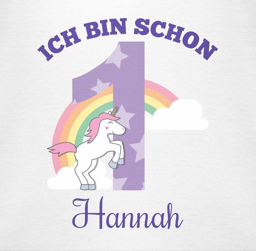 Shirtracer Ich Bin Schon 1 - Einhorn Unicorn Fabelwesen - Erster Geburtstag: T-Shirt Gym Ba Shirtracer