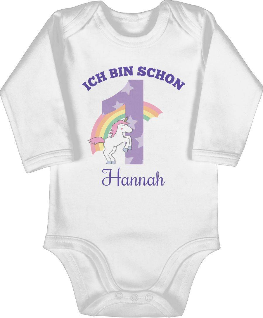 Shirtracer Ich bin schon 1 - Einhorn Unicorn Fabelwesen - Erster Geburtstag: T-Shirt Gym Ba Shirtracer