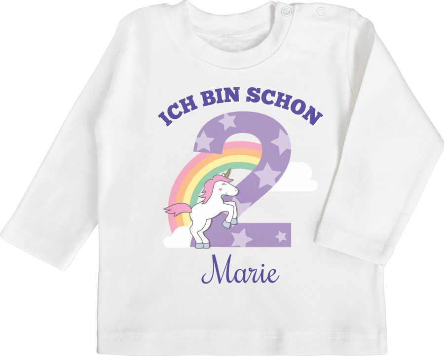 Shirtracer Ich bin schon 2 - Einhorn Unicorn Fabelwesen - Zweiter Geburtstag Shirts & Meh Shirtracer
