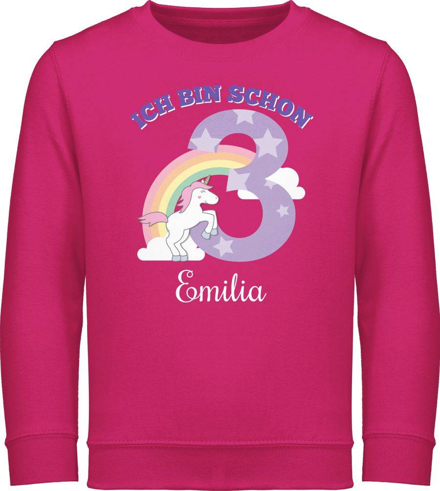 Shirtracer Ich bin schon 3 - Einhorn Unicorn Fabelwesen - Dritter Geburtstag: T-Shirt Rucks Shirtracer