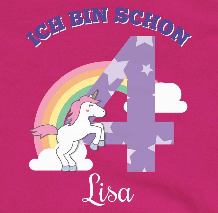 Shirtracer Ich Bin Schon 4 - Einhorn Unicorn Fabelwesen - Vierter Geburtstag Shirts & Meh Shirtracer