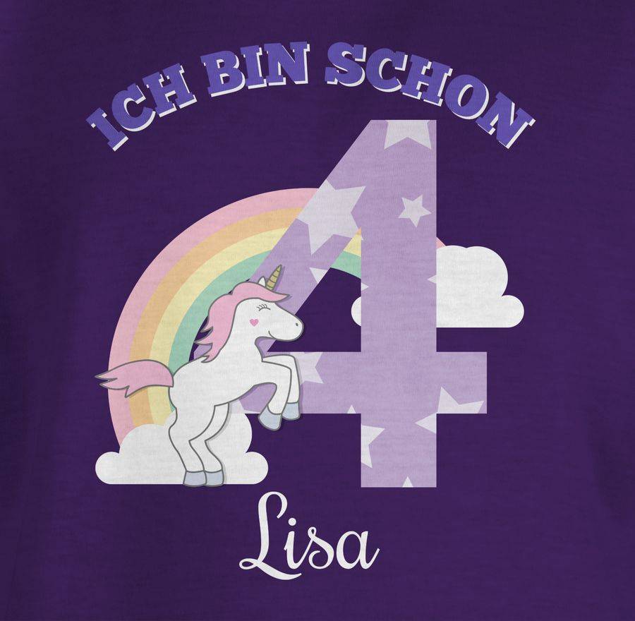Shirtracer Ich Bin Schon 4 - Einhorn Unicorn Fabelwesen - Vierter Geburtstag Shirts & Meh Shirtracer