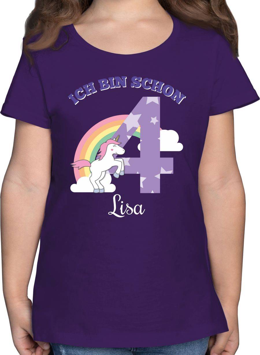 Shirtracer Ich bin schon 4 - Einhorn Unicorn Fabelwesen - Vierter Geburtstag Shirts & Meh Shirtracer