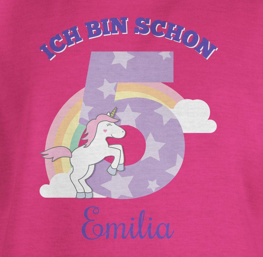 Shirtracer Ich Bin Schon 5 - Einhorn Unicorn Fabelwesen - Fünfter Geburtstag: T-Shirt Gym B Shirtracer