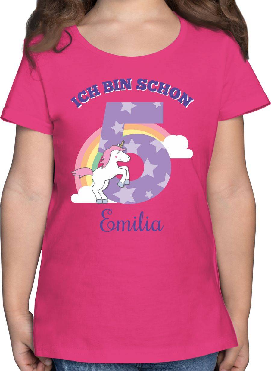 Shirtracer Ich bin schon 5 - Einhorn Unicorn Fabelwesen - Fünfter Geburtstag: T-Shirt Gym B Shirtracer