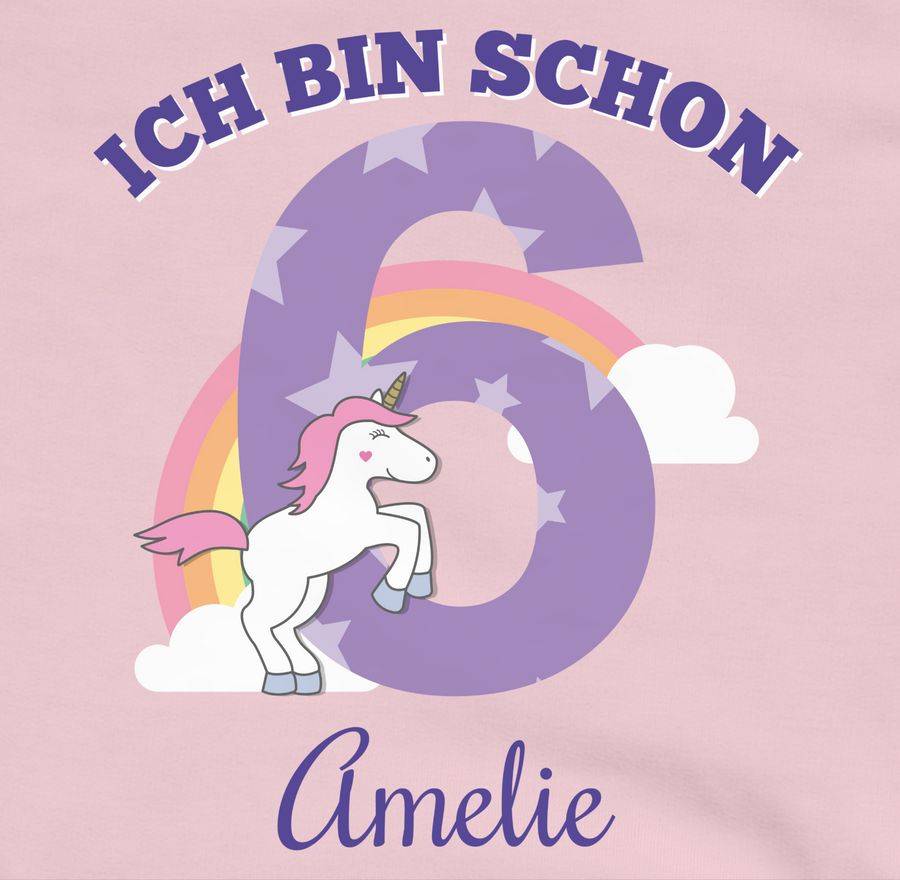 Shirtracer Ich Bin Schon 6 - Einhorn Unicorn Fabelwesen - Sechster Geburtstag: Tshirt Gym B Shirtracer