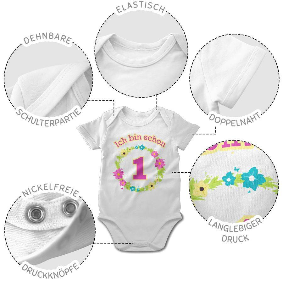 Shirtracer Ich Bin Schon Eins Blumenkranz: Tshirt Turnbeutel Shirtracer