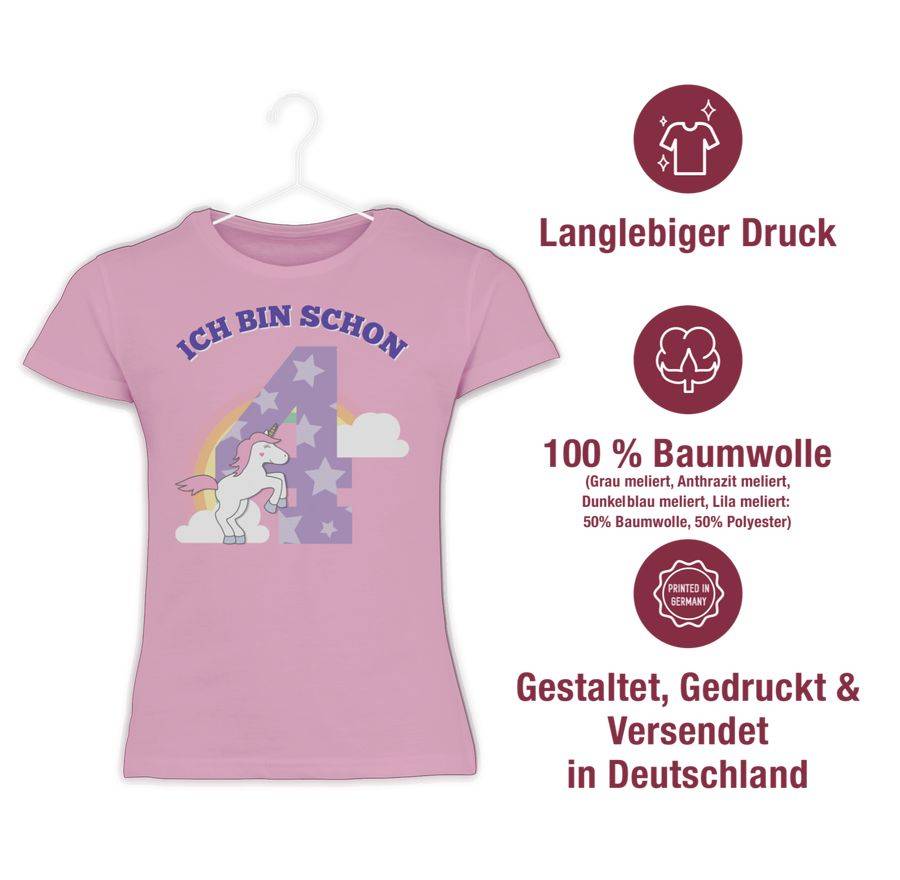Shirtracer Ich Bin Schon Vier Einhorn Shirts & Mehr Shirtracer