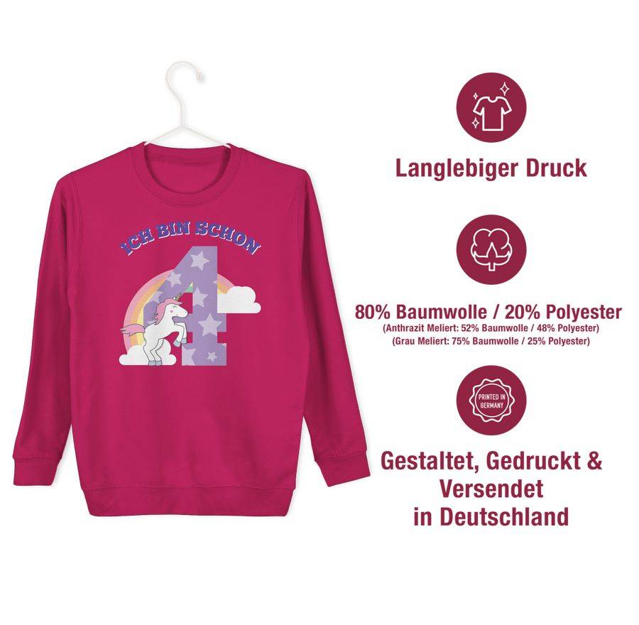 Shirtracer Ich Bin Schon Vier Einhorn Shirts & Mehr Shirtracer