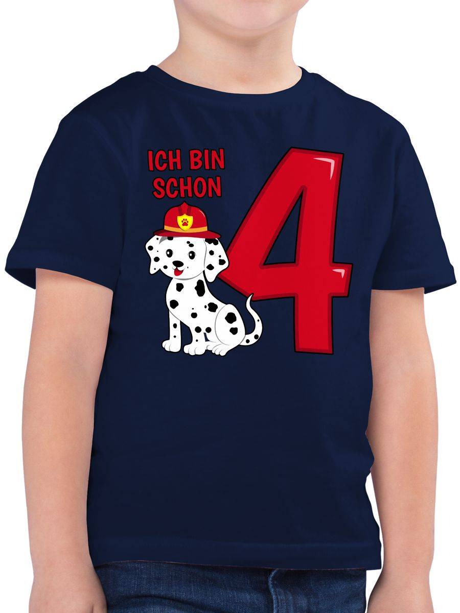 Shirtracer Ich bin schon vier Feuerwehr Hund: T-Shirt Rucksack Shirtracer