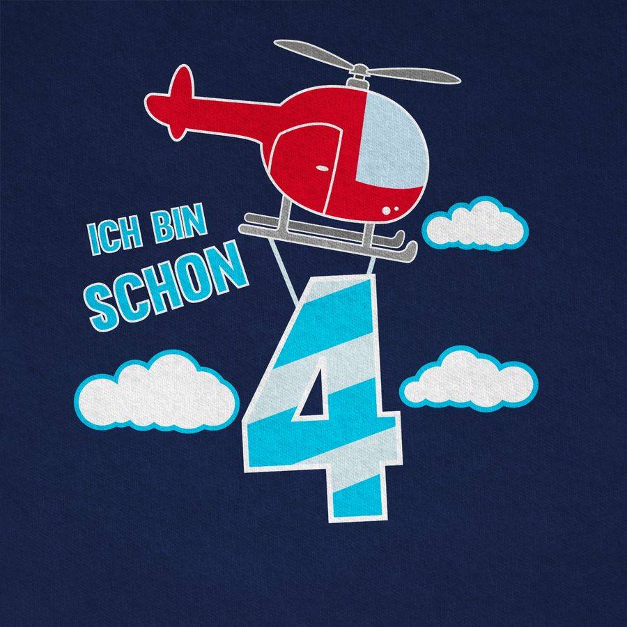 Shirtracer Ich Bin Schon Vier Hubschrauber: Tshirt Turnbeutel Shirtracer
