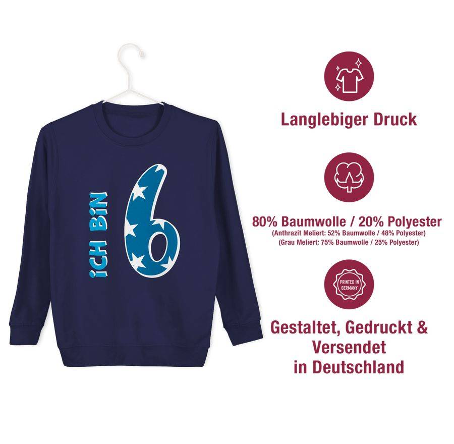 Shirtracer Ich Bin Sechs Blau Junge Shirts & Mehr Shirtracer