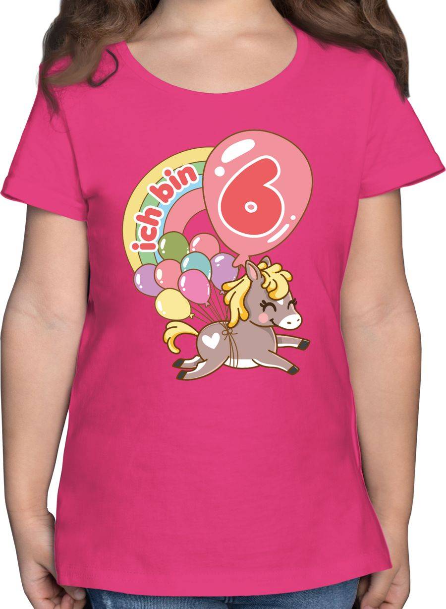 Shirtracer Ich bin sechs - Pferd mit Luftballons Shirts & Mehr Shirtracer