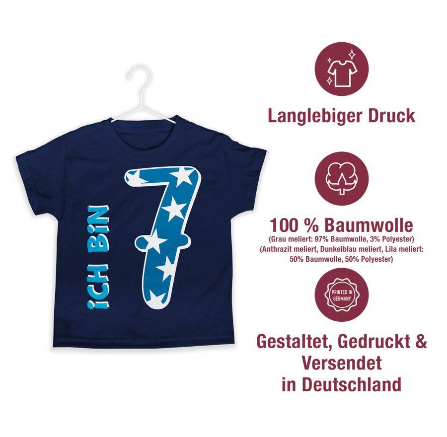 Shirtracer Ich Bin Sieben Blau Junge Shirts & Mehr Shirtracer
