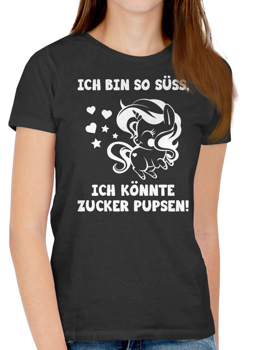Shirtracer Ich Bin So Süß, Ich Könnte Zucker Pupsen - Weiß: Tshirt Turnbeutel Shirtracer