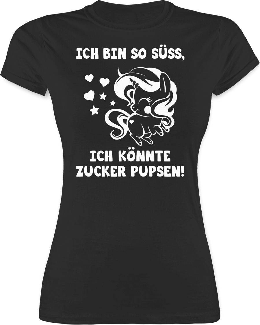 Shirtracer Ich bin so süß, ich könnte Zucker pupsen - weiß: Tshirt Turnbeutel Shirtracer
