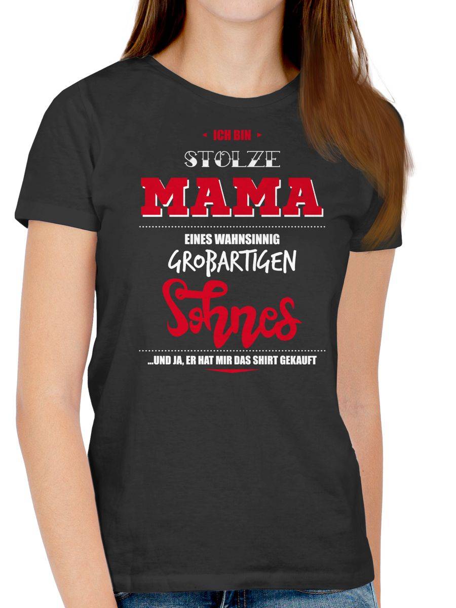 Shirtracer Ich Bin Stolze Mama Eines Wahnsinnig Großartigen Sohnes: Tshirt Turnbeutel Shirtracer