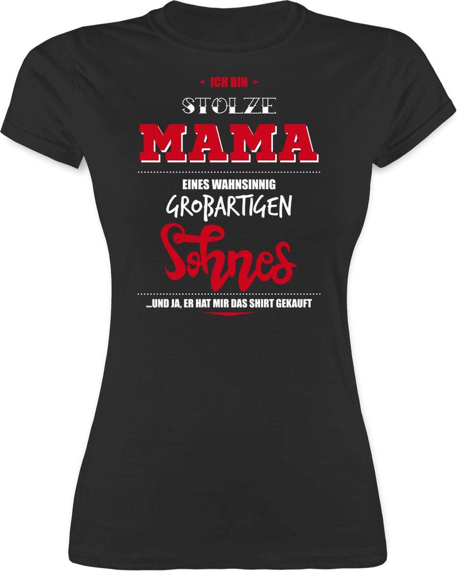 Shirtracer Ich bin stolze Mama eines wahnsinnig großartigen Sohnes: Tshirt Turnbeutel Shirtracer