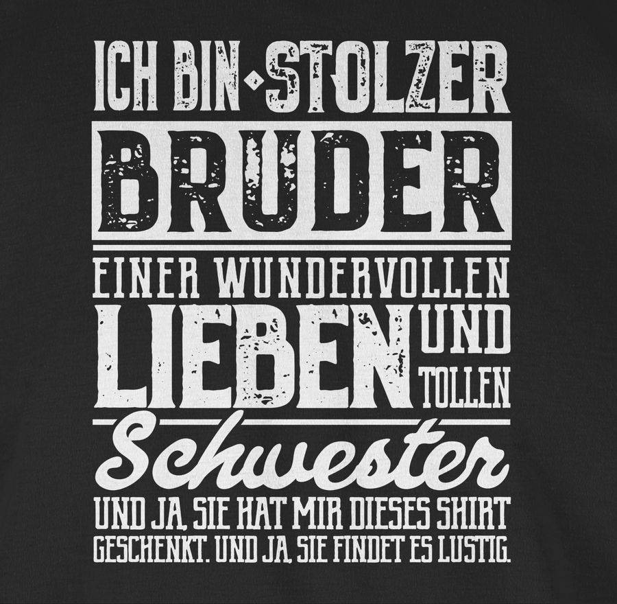 Shirtracer Ich Bin Stolzer Bruder Einer Tollen Und Wundervollen Schwester: Tshirt Turnbeute Shirtracer