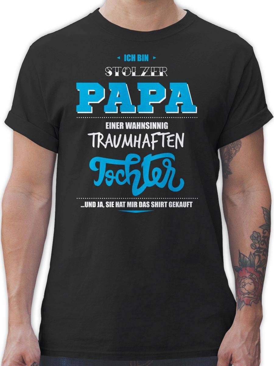 Shirtracer Ich Bin Stolzer Papa Einer Wahnsinnig Traumhaften Tochter: T-Shirt Turnbeutel Shirtracer
