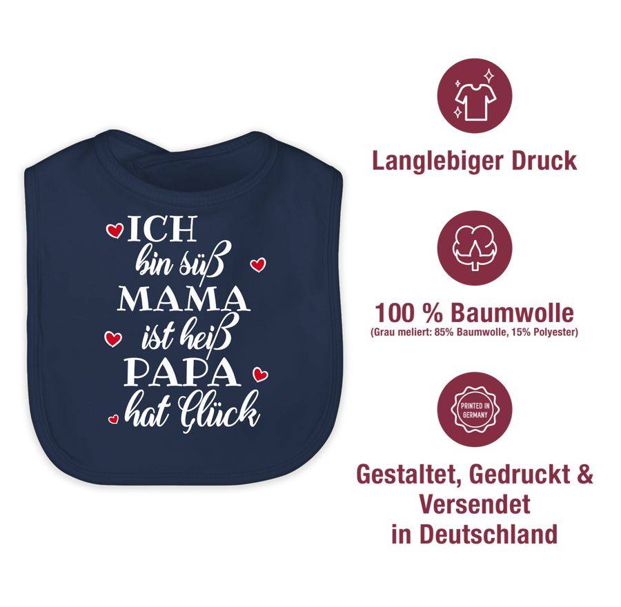 Shirtracer Ich Bin Süß Mama Ist Heiß Papa Hat Glück Herzen: Tshirt Rucksack Shirtracer