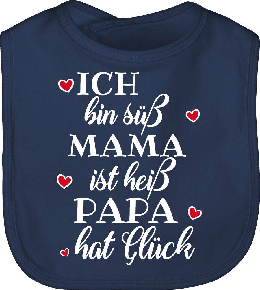Shirtracer Ich bin süß Mama ist heiß Papa hat Glück Herzen: Tshirt Rucksack Shirtracer