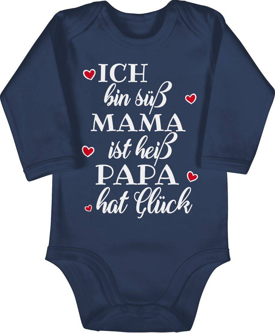 Shirtracer Ich bin süß Mama ist heiß Papa hat Glück Herzen: Tshirt Rucksack Shirtracer