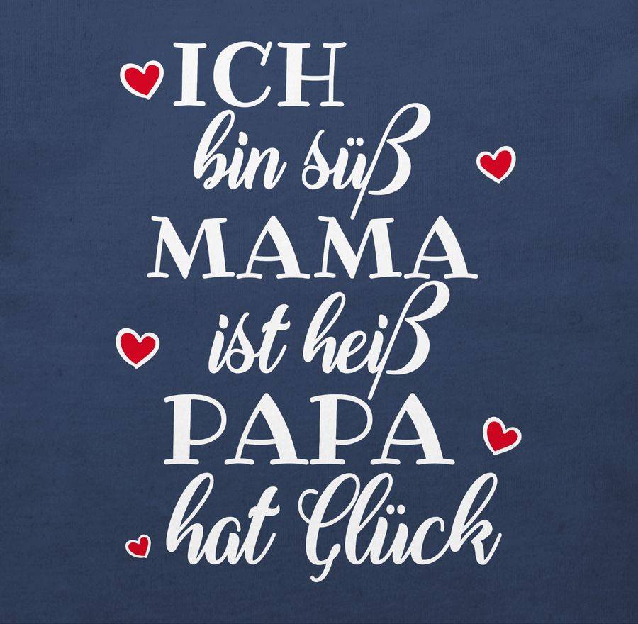 Shirtracer Ich Bin Süß Mama Ist Heiß Papa Hat Glück Herzen: Tshirt Rucksack Shirtracer