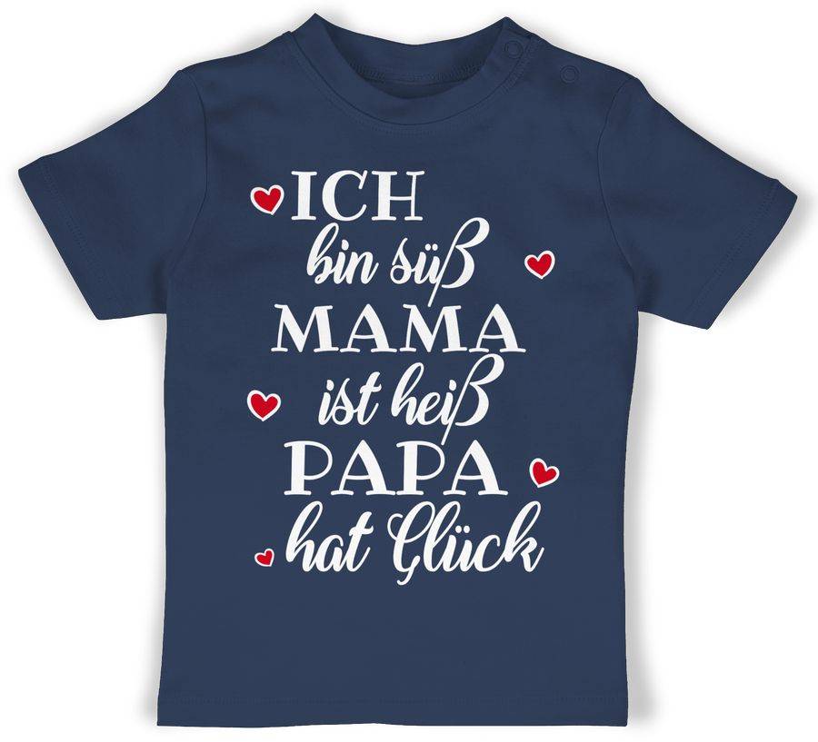 Shirtracer Ich bin süß Mama ist heiß Papa hat Glück Herzen: Tshirt Rucksack Shirtracer