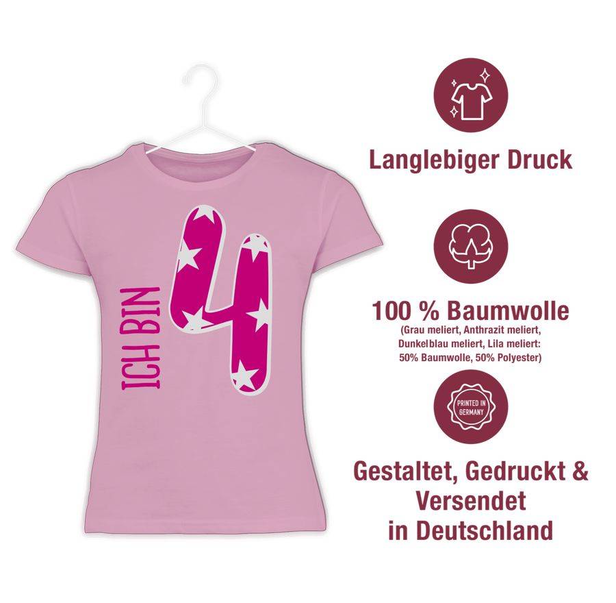 Shirtracer Ich Bin Vier Rosa Mädchen: T-Shirt Gym Bag Shirtracer