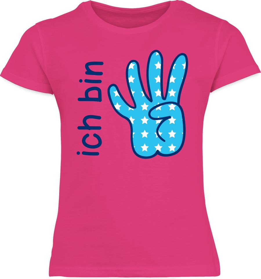 Shirtracer Ich bin vier Zeichensprache blau Shirts & Mehr Shirtracer