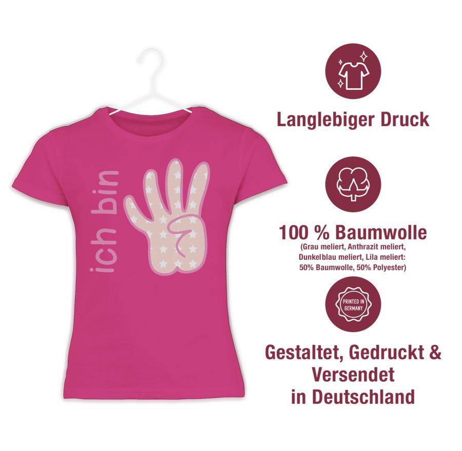 Shirtracer Ich Bin Vier Zeichensprache Rosa Shirts & Mehr Shirtracer