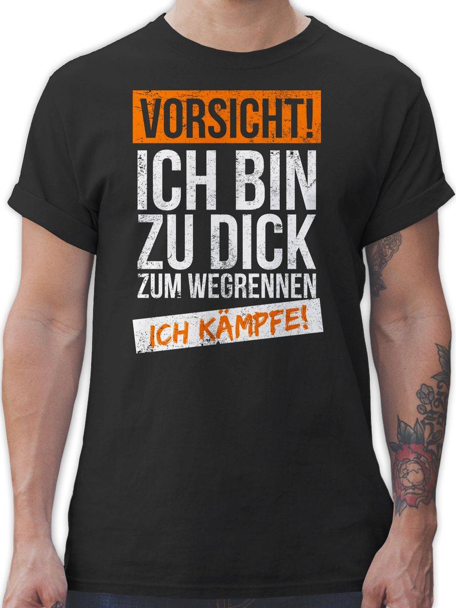 Shirtracer Ich bin zu dick zum wegrennen ich kämpfe: T-Shirt Rucksack Shirtracer