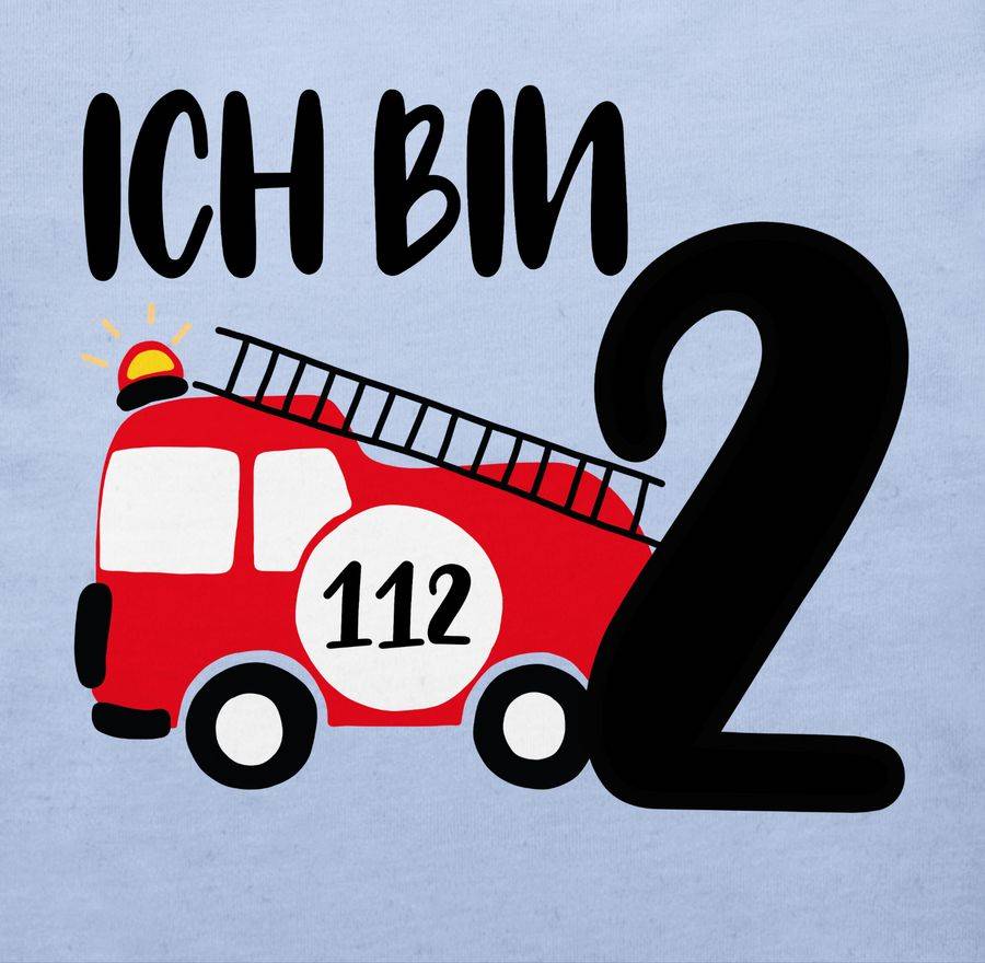 Shirtracer Ich Bin Zwei Mit Feuerwehrauto Shirts & Mehr Shirtracer
