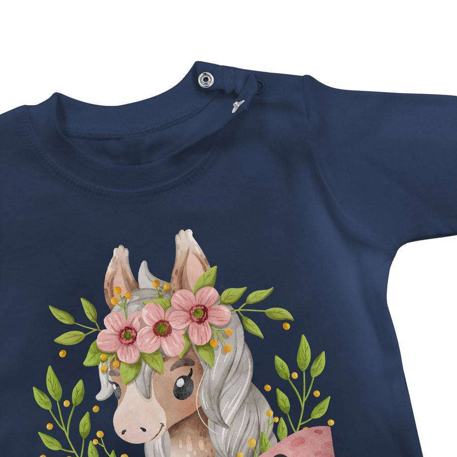 Shirtracer Ich Bin Zwei Mit Süßem Pferd Mit Blumen Shirts & Mehr Shirtracer