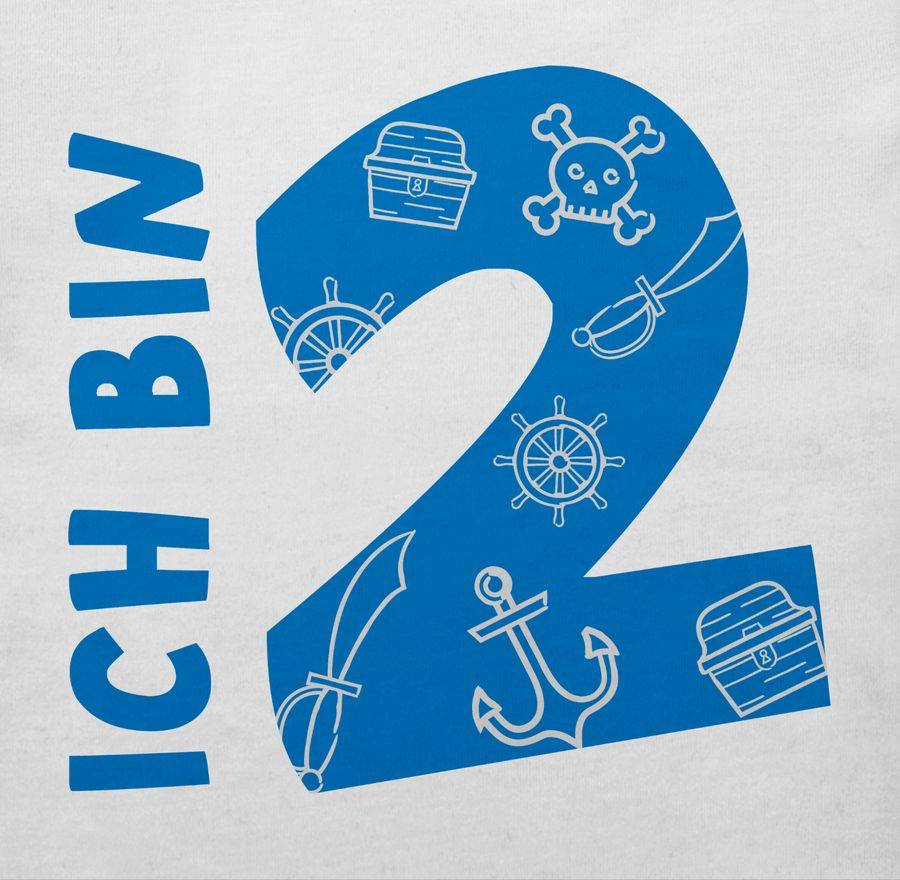 Shirtracer Ich Bin Zwei Pirat-Scribble Shirts & Mehr Shirtracer