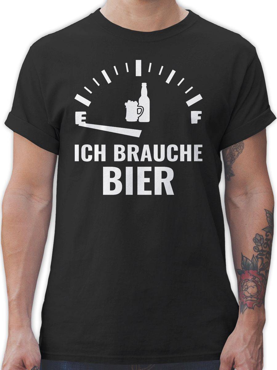 Shirtracer Ich brauche Bier - weiß: Tshirt Rucksack Shirtracer