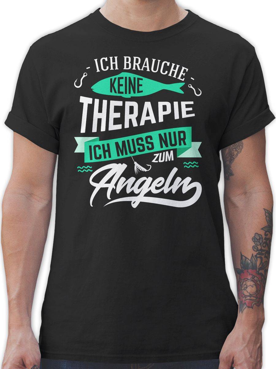 Shirtracer Ich brauche keine Therapie Angeln: T-Shirt Rucksack Shirtracer