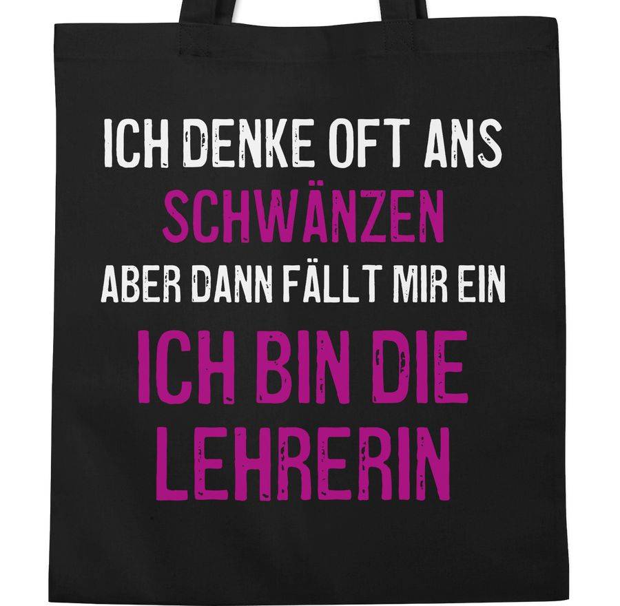 Shirtracer Ich Denke Oft Ans Schwänzen Weiß Lila: T-Shirt Gym Bag Shirtracer