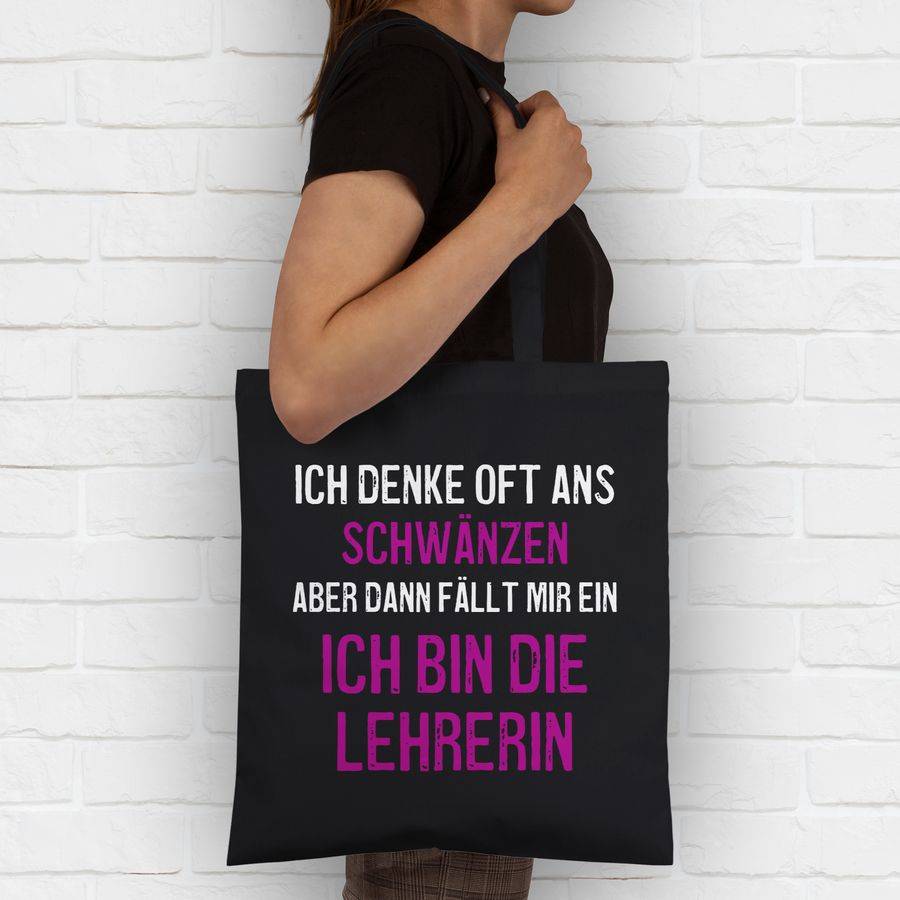 Shirtracer Ich Denke Oft Ans Schwänzen Weiß Lila: T-Shirt Gym Bag Shirtracer