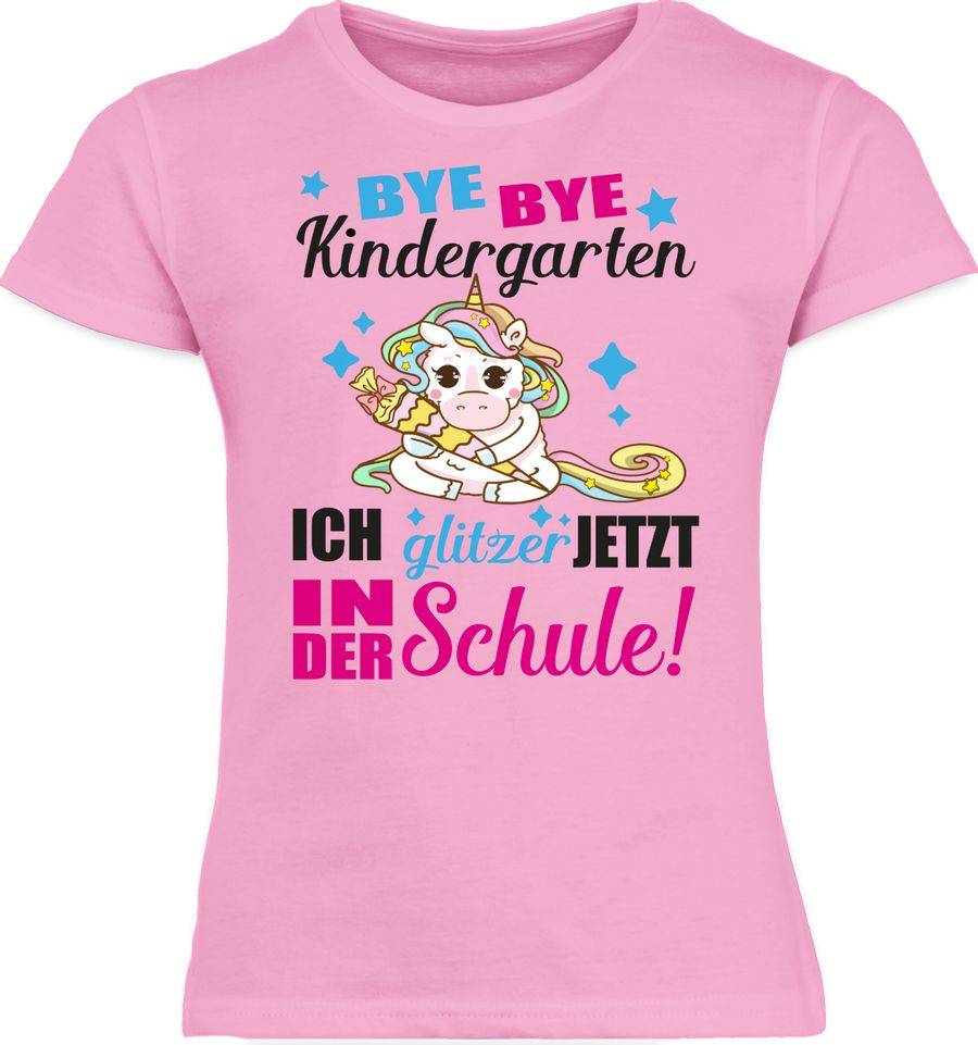 Shirtracer Ich glitzer jetzt in der Schule Einhorn mit Schultüte - fuchsia: T-Shirt Gym Bag Shirtracer