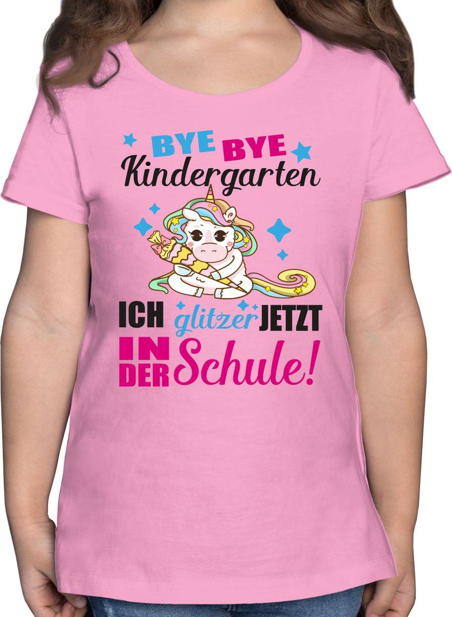 Shirtracer Ich glitzer jetzt in der Schule Einhorn mit Schultüte - fuchsia: T-Shirt Gym Bag Shirtracer