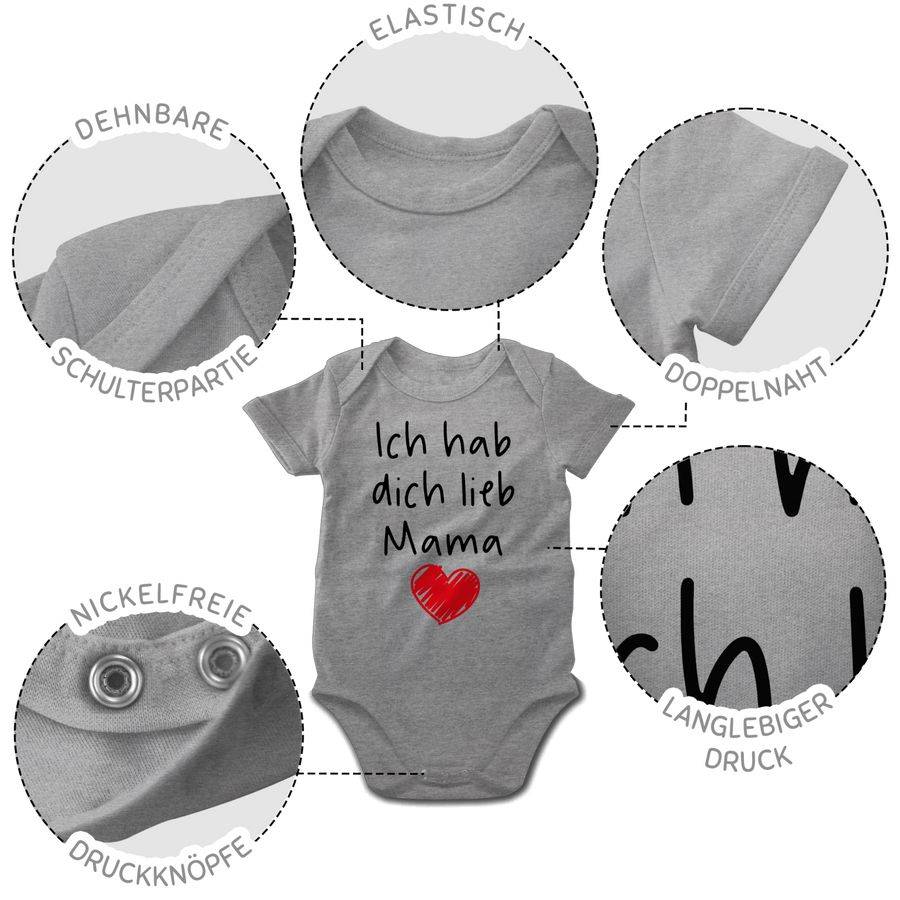 Shirtracer Ich Hab Dich Lieb Mama Herz Schwarz: T-Shirt Rucksack Shirtracer